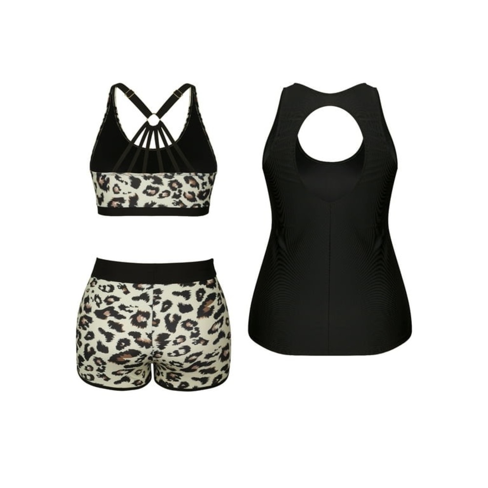 Rivelino Plus Size 3 Piece Tankini Tummy Control swimsuit with Boy Shorts NWOT - Picture 8 of 13